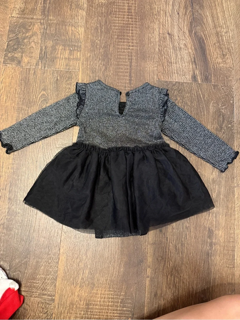 Old Navy Black and Gray Long-Sleeve Tutu Dress